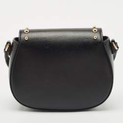 Dolce & Gabbana Bambino Black Leather Logo Studded Flap Crossbody Bag