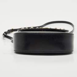 Dolce & Gabbana Bambino Black Leather Logo Studded Flap Crossbody Bag