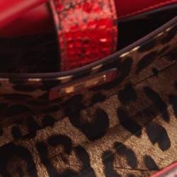 Dolce & Gabbana Red Python Large Miss Sicily Top Handle Bag