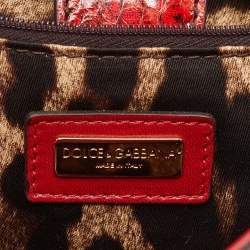 Dolce & Gabbana Red Python Large Miss Sicily Top Handle Bag