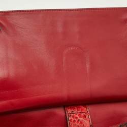 Dolce & Gabbana Red Python Large Miss Sicily Top Handle Bag