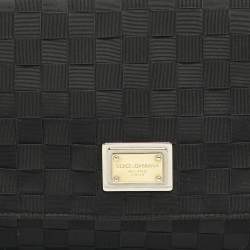 Dolce & Gabbana Black Woven Fabric and Suede Miss Charles Shoulder Bag
