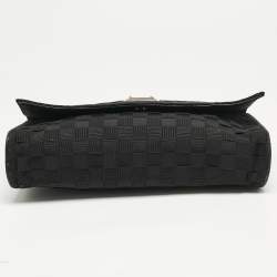 Dolce & Gabbana Black Woven Fabric and Suede Miss Charles Shoulder Bag
