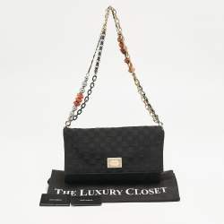 Dolce & Gabbana Black Woven Fabric and Suede Miss Charles Shoulder Bag
