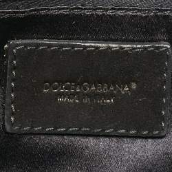Dolce & Gabbana Black Woven Fabric and Suede Miss Charles Shoulder Bag