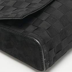 Dolce & Gabbana Black Woven Fabric and Suede Miss Charles Shoulder Bag