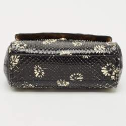 Dolce & Gabbana Black Crocodile & Python Small Miss Sicily Top Handle Bag