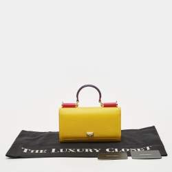 Dolce & Gabbana Yellow Leather DG Disco Clutch
