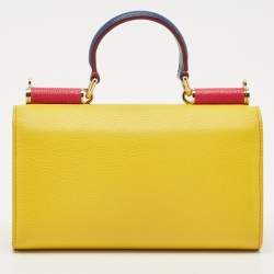 Dolce & Gabbana Yellow Leather DG Disco Clutch
