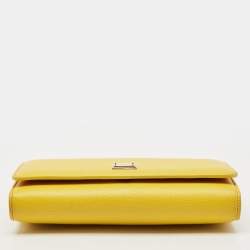 Dolce & Gabbana Yellow Leather DG Disco Clutch