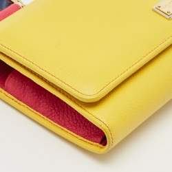 Dolce & Gabbana Yellow Leather DG Disco Clutch