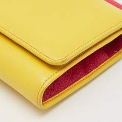 Dolce & Gabbana Yellow Leather DG Disco Clutch