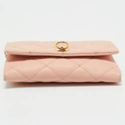 Dolce & Gabbana Pink Quilted Leather Chain Clutch