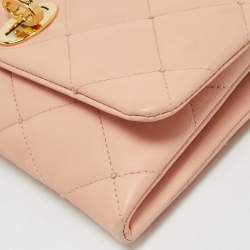Dolce & Gabbana Pink Quilted Leather Chain Clutch