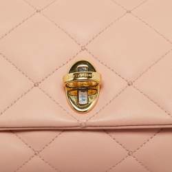 Dolce & Gabbana Pink Quilted Leather Chain Clutch