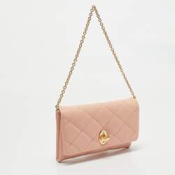 Dolce & Gabbana Pink Quilted Leather Chain Clutch