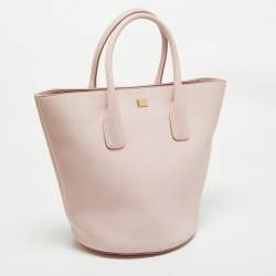 Dolce & Gabbana Pink Leather Miss Alma Bucket Tote