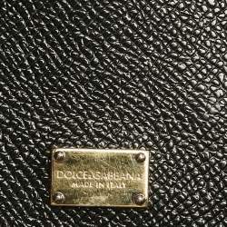 Dolce & Gabbana Black Leather Medium Miss Sicily Top Handle Bag
