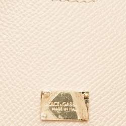 Dolce & Gabbana Cream Leather Medium Miss Sicily Family Patch Top Handle Bag