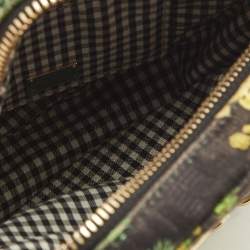 Pre Owned Dolce & Gabbana Yellow/Black Floral Canvas Miss Glam Round Crossbody Bag