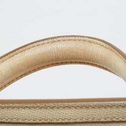 Pre Owned Dolce & Gabbana Beige Leather Large Miss Sicily Top Handle Bag