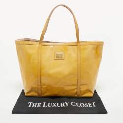 Dolce & Gabbana Yellow Patent Leather Miss Escape Tote
