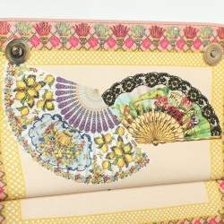 Dolce & Gabbana Multicolor Fan Foulard Print Leather Medium Miss Sicily Top Handle Bag
