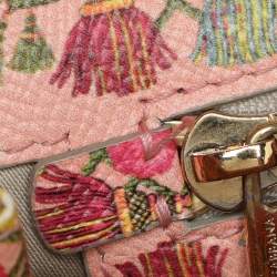 Dolce & Gabbana Multicolor Fan Foulard Print Leather Medium Miss Sicily Top Handle Bag