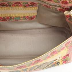 Dolce & Gabbana Multicolor Fan Foulard Print Leather Medium Miss Sicily Top Handle Bag