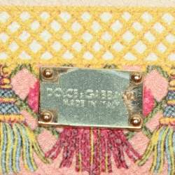 Dolce & Gabbana Multicolor Fan Foulard Print Leather Medium Miss Sicily Top Handle Bag