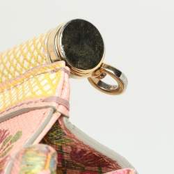 Dolce & Gabbana Multicolor Fan Foulard Print Leather Medium Miss Sicily Top Handle Bag