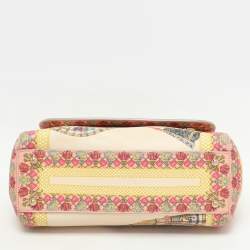 Dolce & Gabbana Multicolor Fan Foulard Print Leather Medium Miss Sicily Top Handle Bag