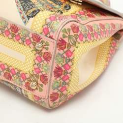 Dolce & Gabbana Multicolor Fan Foulard Print Leather Medium Miss Sicily Top Handle Bag