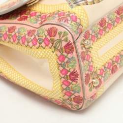 Dolce & Gabbana Multicolor Fan Foulard Print Leather Medium Miss Sicily Top Handle Bag