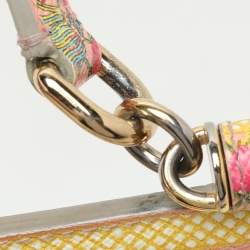 Dolce & Gabbana Multicolor Fan Foulard Print Leather Medium Miss Sicily Top Handle Bag