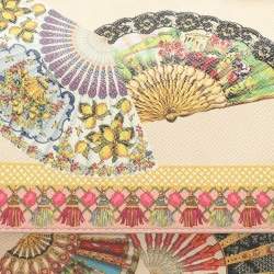 Dolce & Gabbana Multicolor Fan Foulard Print Leather Medium Miss Sicily Top Handle Bag