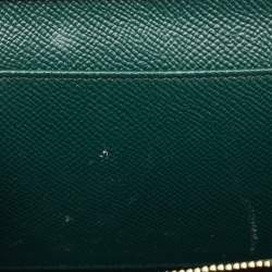 Dolce & Gabbana Dark Green Leather DG Logo Crystals Wallet on Chain