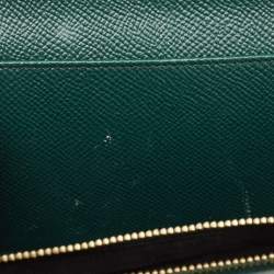 Dolce & Gabbana Dark Green Leather DG Logo Crystals Wallet on Chain