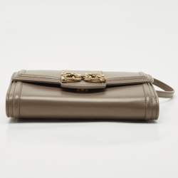 Dolce & Gabbana Beige Leather DG Amore Clutch Bag