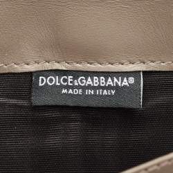 Dolce & Gabbana Beige Leather DG Amore Clutch Bag