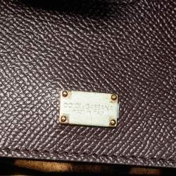 Dolce & Gabbana Burgundy Leather Sicily Top Handle Bag