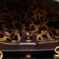 Dolce & Gabbana Burgundy Leather Sicily Top Handle Bag