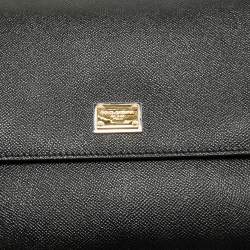 Dolce & Gabbana Black Leather Regular Miss Sicily Top Handle Bag
