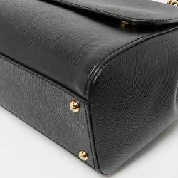Dolce & Gabbana Black Leather Regular Miss Sicily Top Handle Bag