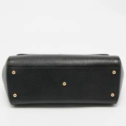 Dolce & Gabbana Black Leather Regular Miss Sicily Top Handle Bag