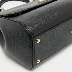 Dolce & Gabbana Black Leather Regular Miss Sicily Top Handle Bag