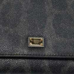 Dolce & Gabbana Black/Grey Leopard Print Coated Canvas Nina Chain Clutch