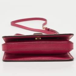 Dolce & Gabbana Dark Pink Leather Mini Dauphine Crossbody Bag