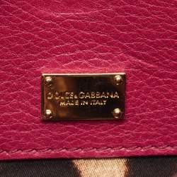 Dolce & Gabbana Dark Pink Leather Mini Dauphine Crossbody Bag