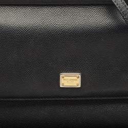 Dolce & Gabbana Black Leather Small Miss Sicily Top Handle Bag